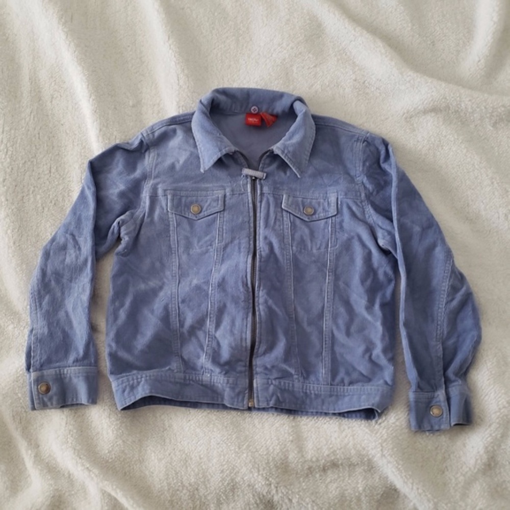 Mossimo Blue Purple Corduroy Zipper Jacket Size L